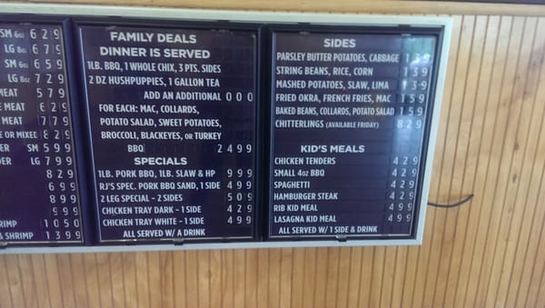 RJ’s Famous Chicken, BBQ & Ribs menu 5
