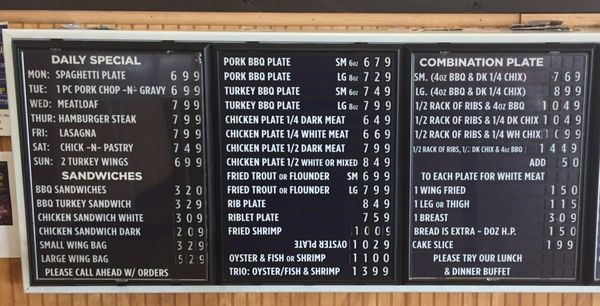 RJ’s Famous Chicken, BBQ & Ribs menu 1